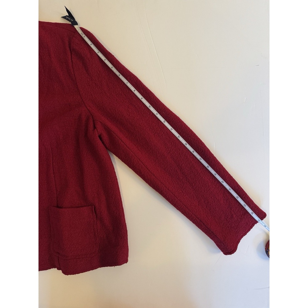 J Jill Raspberry Jacket Blazer Boiled Wool Blend Pockets Snap Front XL Fall - Picture 4 of 16